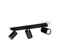 PHILIPS KOSIPO FARETTO 3 LUCI NERO IN METALLO ATTACCO GU10 LIVING