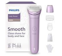 Philips Lady Shaver Serie 8000 - Rasoio senza filo, Wet & Dry, sistema di rasatura a 3 lame, testina di rasatura flessibile, luce LED, per corpo, gambe e zona bikini, modello BRL149/00