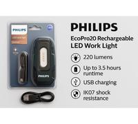 Philips Lampada da Lavoro Led Ecopro20 | 220lm | Usb Ricaricabile | Magnetica...