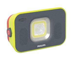 Philips Lampada da Lavoro LED Xperion 6000 Flood Audio, proiettore a LED Ricaricabile con Luce zoomabile e dimmerabile, Altoparlanti Bluetooth, 1000 lm, rilevamento del Movimento