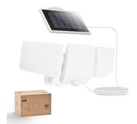Philips Lampada di sicurezza solare 3600LM, impermeabile e dimmerabile con sensore di movimento LED per esterno, 3 teste orientabili con cavo da 5 m, pannello solare separato con 3 modalità