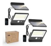 Philips Lampada di sicurezza solare da esterno a LED 6500K, proiettore da parete impermeabile ad energia solare con sensore di movimento PIR, telecomando con cavo da 5 metri, impermeabile IP65, 3