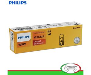 PHILIPS Lampade per interni e segnalazione W5W 12V CONFEZIONE DA 10 PZ - 12961CP