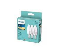 PHILIPS Lampadina a LED E14, luce bianca calda, confezione da 3 pezzi, 40 W, a risparmio energetico, E14 LED a lunga durata, classica illuminazione a LED bianca calda