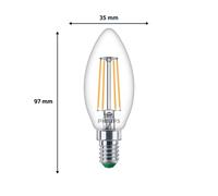 Philips Lampadina LED E14 B35 2,3W 485lm 2700K a filamenti, confezione da 3 Philips