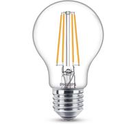 Philips, pack de 6 ampoules E27 LED transparentes 60W, blanc chaud