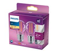 Philips LED E27 P45 4,3W filamenti 2.700K 2x Philips