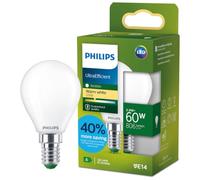 Philips Lampadina LED UltraEfficient Opaca P45, Attacco E14 Piccolo Edison 806 lm, Equivalente 60W, Bianco Caldo (2700K), EyeComfort, 50.000 ore, Pacco da 1