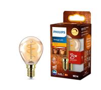 Philips Lampadina vintage Amber Spiral P45, dimmerabile, senza sfarfallio, EyeComfort, 270 lumen, temperatura 2200 K, 3,1 W=25 W, attacco E14, confezione da 1