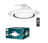 Philips LED Bliss Ventilatore da soffitto con luce, Dimmer a Fasi, Lampada 28W, Ventilatore 35W, Luce Bianca da Calda a Fredda, Telecomando Incluso, Oro