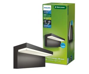 PHILIPS LED Bustan Ultra Efficiente Lampada a Parete per Esterni, Luce Bianca Fredda, 3.8W, IP44, Antracite