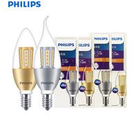 Philips LED Candela E14 Vite 4.5W 6.5W Lampadina di cristallo B35 BA35 Moda Argento/Oro Base 2700K Calda e morbida Lampadario per la casa