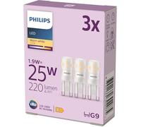 Philips LED Capsule, Attacco G9, equivalente a 25W, Luce Bianca Calda 2700K, confezione da 3