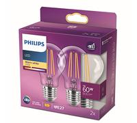 Philips lampadina LED E27 7W 2.700K filamento chiaro set di 2 Philips