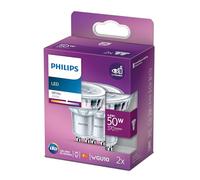 Philips LED Classic, confezione da 2 [GU10 Spot] 4,6 W - 50 W equivalente, 220 - 240 V, bianco 3000 K (non dimmerabile)