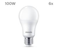 Lampada LED normale Philips da 100 W, attacco E27, opaca, bianco caldo (2700 K), confezione da 6