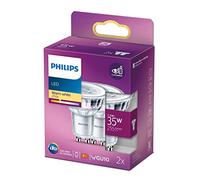 Philips LED, Faretto, 2 pz, equivalente a 35W, attacco GU10, Luce Bianca Calda