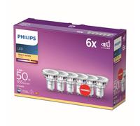 Philips LED Faretto 6 pz equivalente a 50W attacco GU10 Luce Bianca Calda