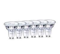 Philips LED Faretto 6 pz, Equivalente a 50W, Attacco GU10, Luce Bianca Calda, Dimmerabile