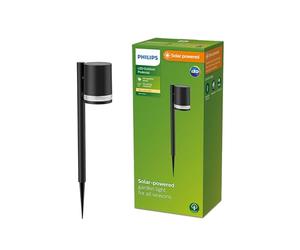Philips LED Fyve Paletto Solare da Parete per Esterni, Luce Bianca Calda, 1.5W, IP44, Nero