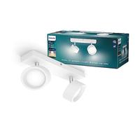 Philips LED Lampada a Faretto Bracia, Luce Calda, 5.5W, 2 Punti Luce, Orientabile, Bianco