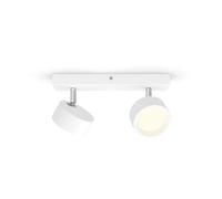 Philips LED Lampada a Faretto Bracia, Luce Calda, 5.5W, 2 Punti Luce, Orientabile, Bianco