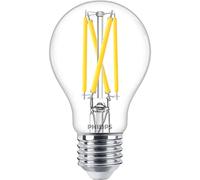 Philips LED Lampadina a filamento E27 a goccia | Luce bianca calda, 60 W, Dimmerabile, Risparmio energetico oltre 80%, Design in vetro trasparente, Comfort per gli occhi