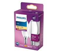 Philips LED,Lampadina Candela, 2 pz, 2.2W, attacco E14, Luce Bianca Calda