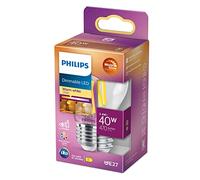 Philips LED Lampadina Candle & Lustre, Sfera, Filamento, WarmGlow, 3.4-40W, Dimmerabile, E27, 1 Pezzo
