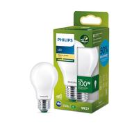 Philips LED Lampadina Goccia Ultra Efficiente a Risparmio Energetico, Vetro Smerigliato, 100W, E27, Luce Bianca Calda, Non Dimmerabile
