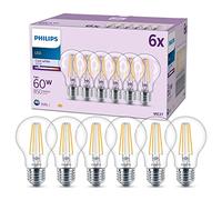 Lampada normale Philips LED Classic da 60 W, attacco E27, bianco neutro (4000 K), confezione da 6