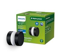 Philips LED Laven Lampada da Parete per Esterni, Luce Bianca Fredda, 6W, IP44, Nero