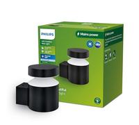 Philips LED Laven Lampada da Parete per Esterni, Luce Bianca Fredda, 6W, IP44, Nero