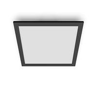 Philips LED Panel Square Plafoniera SceneSwitch, Dimmerabile, Luce Bianca Calda, 12W, Nero