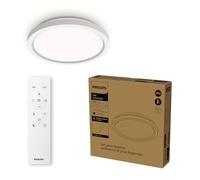 Philips LED Plafoniera con telecomando, Rotonda, 30 cm, luce bianca dimmerabile, senza sfarfallio o abbagliamento, design moderno, Bianca