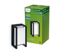 Philips LED Pyrona Lampada da Parete per Esterni, Luce Bianca Calda, 12W, IP44, Nero
