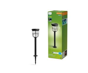 Philips LED Radii Paletto Solare Ultra Efficiente a Collegamento Automatico, Luce Bianca Naturale, 1.3W, Sensore di Movimento, IP44, Nero