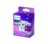 Philips LED, Faretto, 2 pz, equivalente a 35W, attacco GU10, Luce Bianca Calda