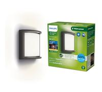 Philips LED Samondra Ultra Efficiente Lampada da Parete per Esterni, Luce Bianca Calda, 3.8W, IP44, Antracite
