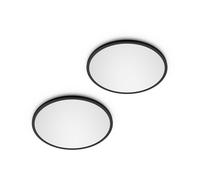 Philips LED SuperSlim set da 2 nero IP44 Ø 30 cm 2.700 K 872110304296500