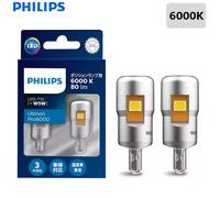 Philips LED T10 W5W 6000K 80LM Ultinon Pro6000 Bianco puro Luminoso Lampade di posizione per auto Cruscotto Luce targa Nessun errore 11961U60CWX2