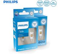 Philips LED T10 W5W Ultinon Pro6000 4000K 6000K Bianco Luminoso Lampade interne per auto Indicatori di direzione No Flash Sfarfallio Senza errori, Coppia