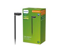 Philips Palo Da Terra Quadrato A Energia Solare Con Led Per Illuminazione Esterni Vynce Con Potenza 1,5 W IP44 In Alluminio Nero - 1116320
