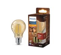 Philips LED Vintage Lampadina Goccia a Filamento Ambrata, 25W, E27, Luce Bianca Calda, Non Dimmerabile