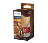 Philips LED Vintage Lampadina Goccia a Filamento Ambrata, 40W, E27, Luce Bianca Calda, Non Dimmerabile