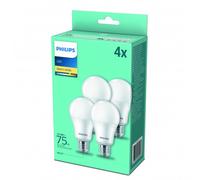 Philips LED75WWSMDISX4P Lampadine Led Goccia 75w E27 2700k 4pz