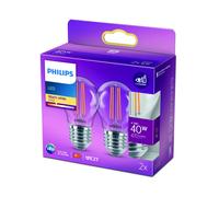 Philips LED E27 P45 4,3W filamenti 2.700K 2x Philips