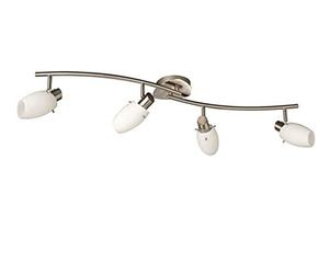 Philips Lighting 509941710 Usagi Barra Spot 4 Luci, Acciaio Spazzolato e Vetro Satinato, Bianco