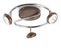 Philips Lighting 571794416 myLiving Spot con 3 Luci LED a Forma di Spirale in Metallo, Dettagli in Cromo, Marrone