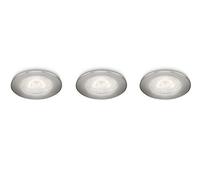 Philips Lighting 591001716 Sceptrum Set di 3 Faretti a LED da Incasso, Acciaio